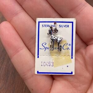 Vintage Spencer 925 Sterling Silver Deer Bambi Small Pendant Bracelet Charm